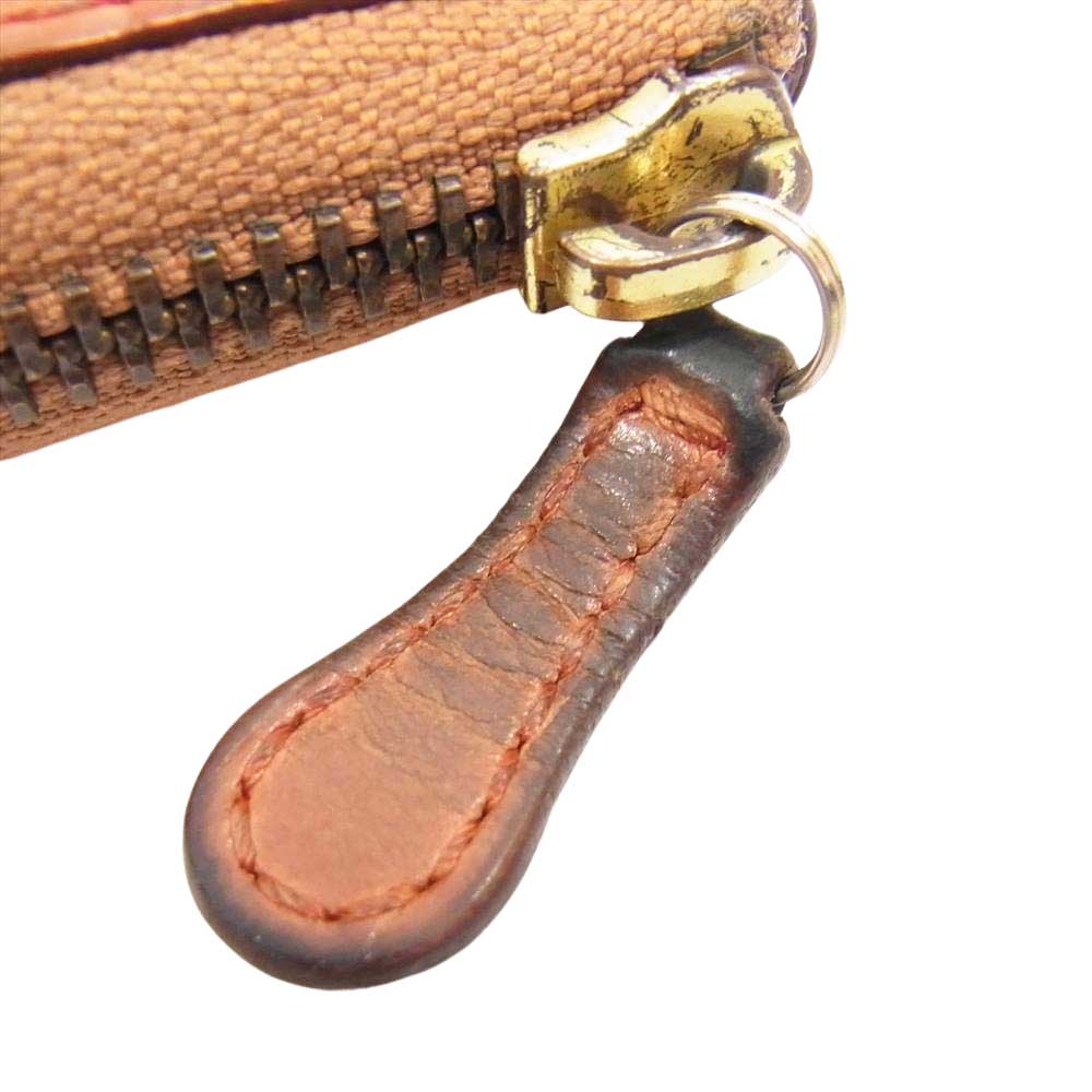 Felisi フェリージ 型押し ラウンドジップ 財布 オレンジ系【中古】