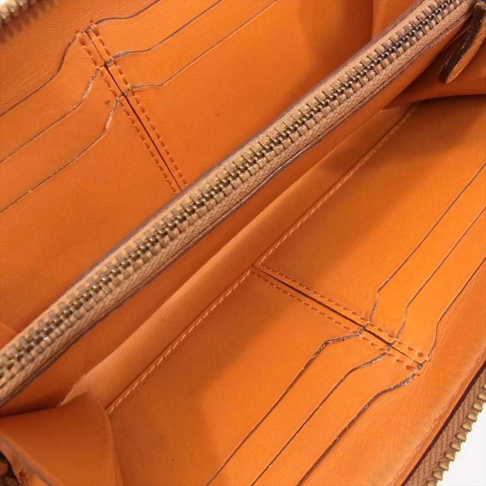 Felisi フェリージ 型押し ラウンドジップ 財布 オレンジ系【中古】