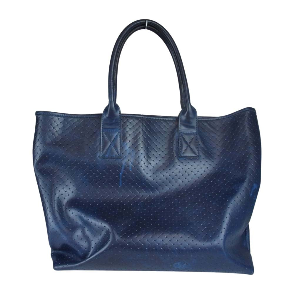 木村工房 レザー トート バック ビジネス ネイビー系【中古】