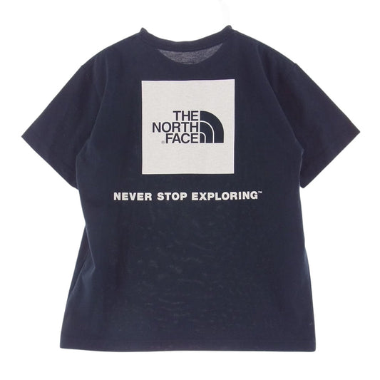 THE NORTH FACE ノースフェイス NT31957 S/S Square Logo Tee スクエア ロゴ Tシャツ ネイビー系 S【中古】
