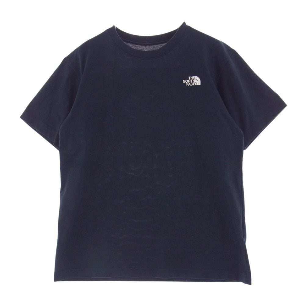 THE NORTH FACE ノースフェイス NT31957 S/S Square Logo Tee スクエア ロゴ Tシャツ ネイビー系 S【中古】