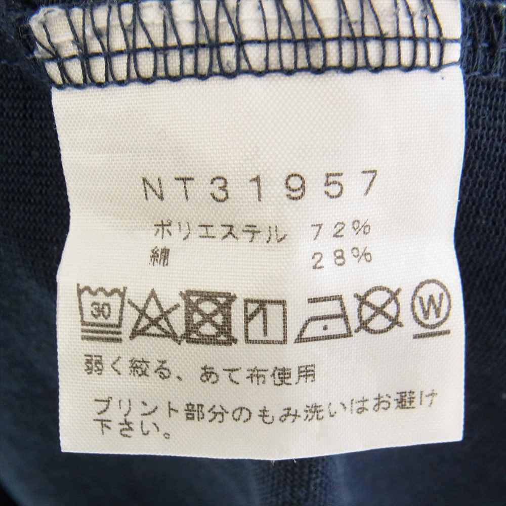 THE NORTH FACE ノースフェイス NT31957 S/S Square Logo Tee スクエア ロゴ Tシャツ ネイビー系 S【中古】