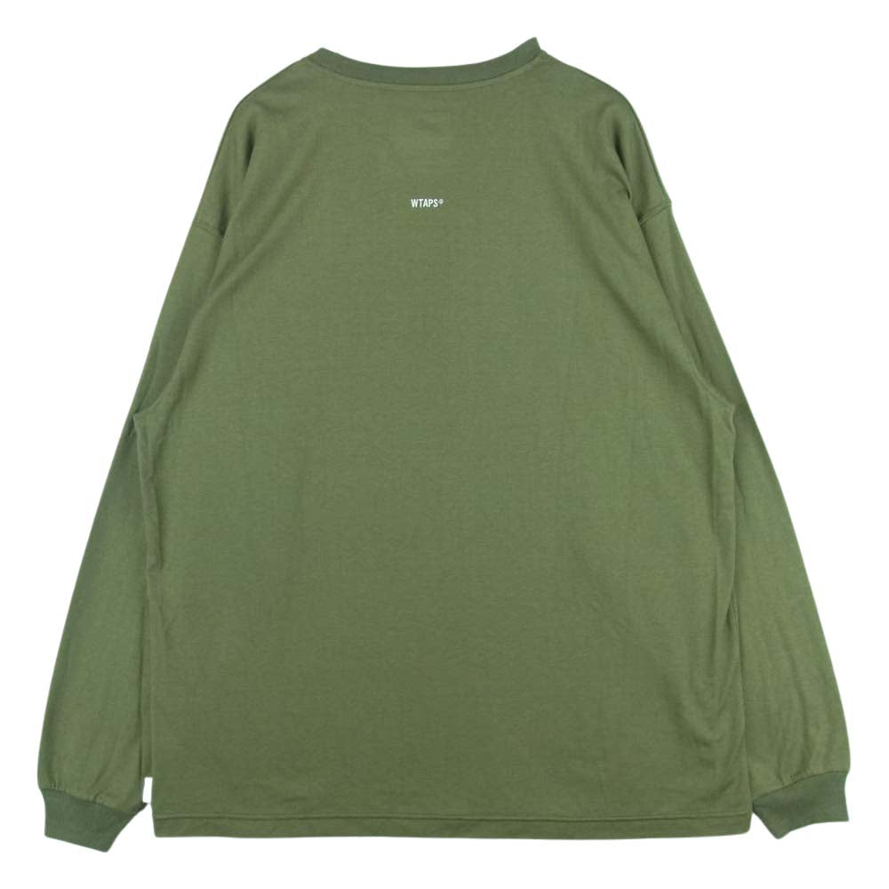 WTAPS ダブルタップス 22SS 221ATDT-CSM07 AII 02 LS COPO 長袖 Tシャツ コットン 日本製 グリーン系 01【中古】