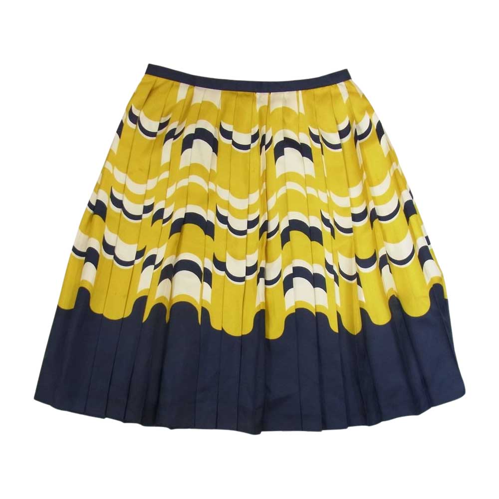 マチコジント machiko jinto シルク プリーツ スカート イエロー系 36【中古】
