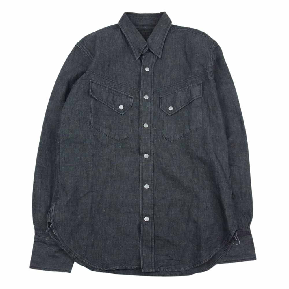 FAR EATERN ENTHUSIAST ファーイースタンエンスージアスト FE1401-04 コットン リネン ウェスタン 長袖 シャツ ブラック  ブラック系 S【中古】
