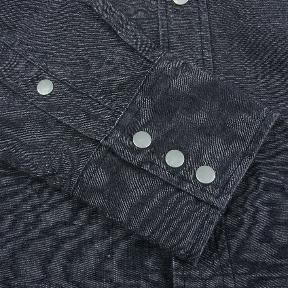 FAR EATERN ENTHUSIAST ファーイースタンエンスージアスト FE1401-04 コットン リネン ウェスタン 長袖 シャツ ブラック  ブラック系 S【中古】