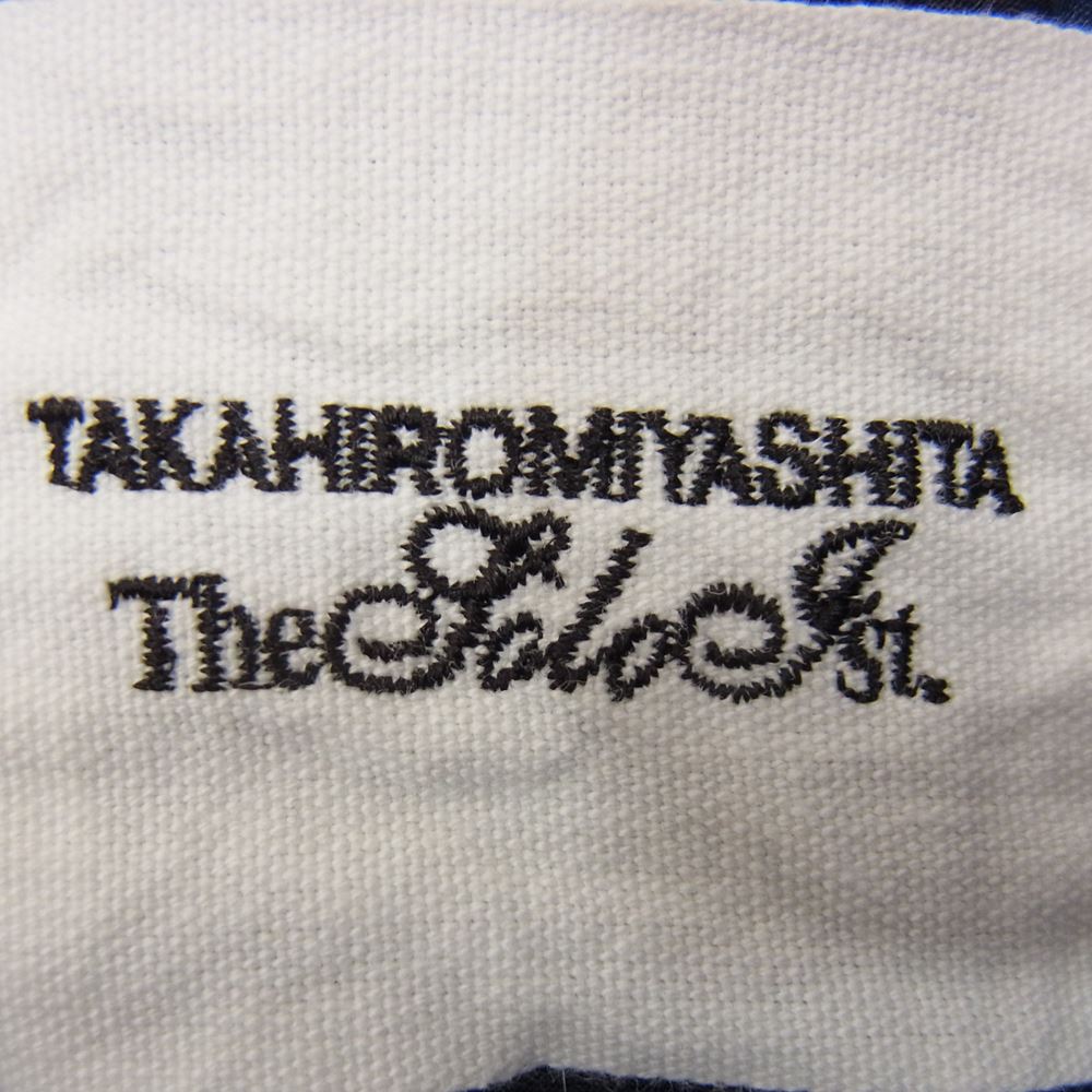 タカヒロ ミヤシタ 0079a pin or not collar shirt ピンオアノットカラー チェック 長袖 シャツ ブルー系 44【中古】
