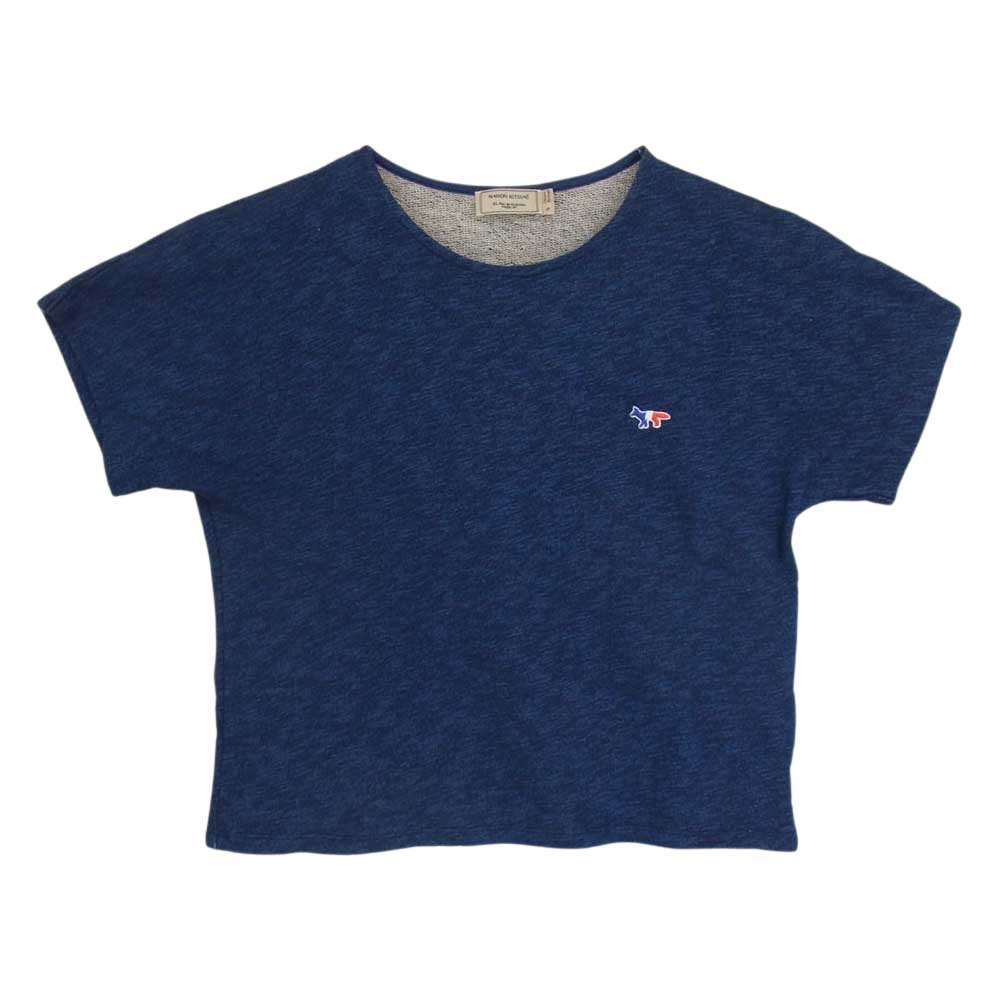 MAISON KITSUNE メゾンキツネ インディゴ 半袖 スウェット ネイビー系 S【中古】