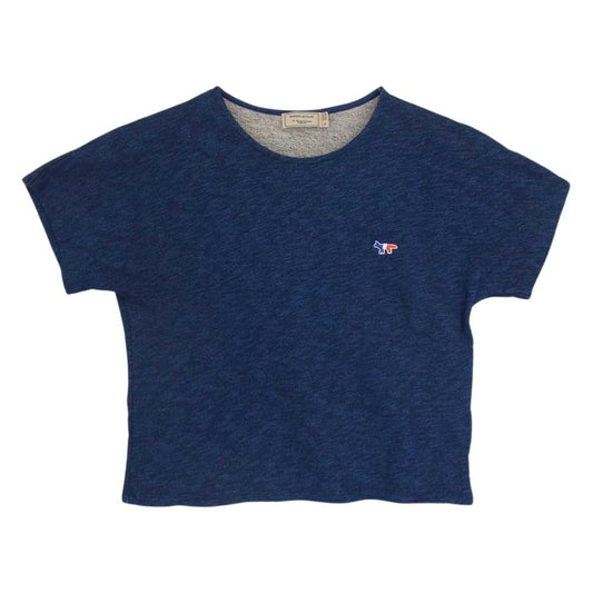 MAISON KITSUNE メゾンキツネ インディゴ 半袖 スウェット ネイビー系 S【中古】