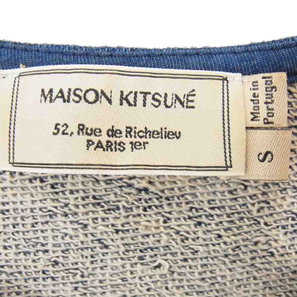 MAISON KITSUNE メゾンキツネ インディゴ 半袖 スウェット ネイビー系 S【中古】