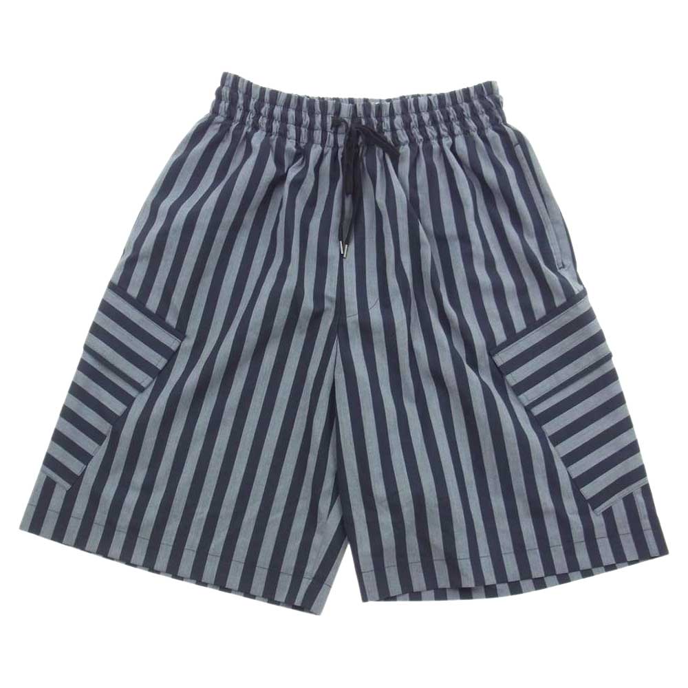 コモン スウェーデン ストライプ ショーツ ダークグレー系 48【美品】【中古】