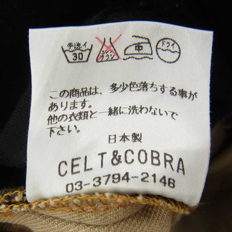 Celt&Cobra ケルト&コブラ J-2 ボタン フライ ストレート ブラック デニム パンツ 【中古】