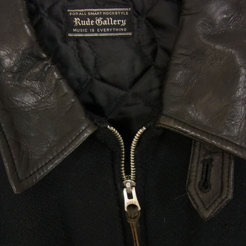 RUDE GALLERY ルードギャラリー メルトン レザー ジャケット スタジャン ブラック系 3【中古】
