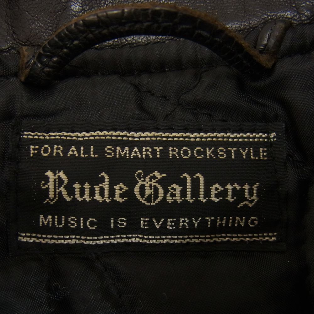 RUDE GALLERY ルードギャラリー メルトン レザー ジャケット スタジャン ブラック系 3【中古】