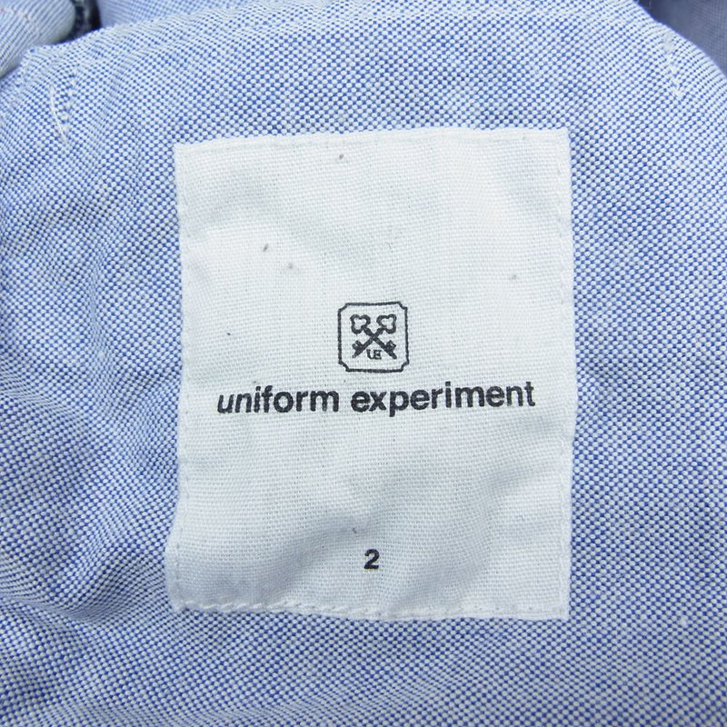 uniform experiment ユニフォームエクスペリメント UE-123078 チェック ライン 長袖 シャツ インディゴブルー系 2【中古】