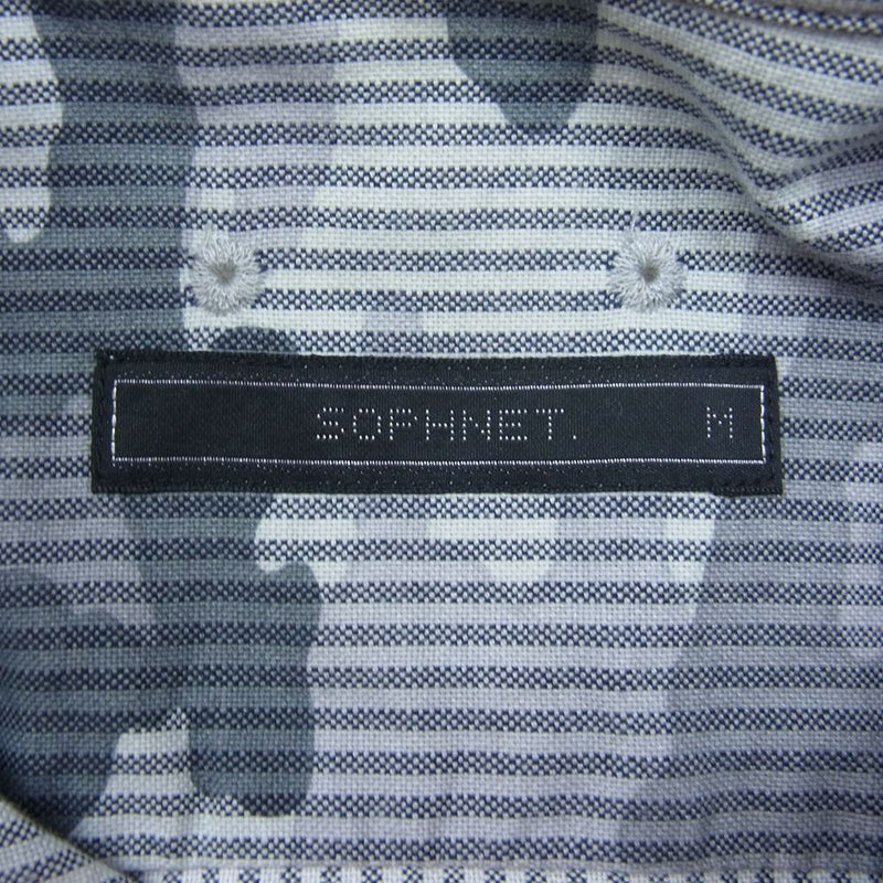 SOPHNET. ソフネット SOPH-90011 カモフラ ストライプ ボタンダウン 長袖 シャツ グレー系 M【中古】