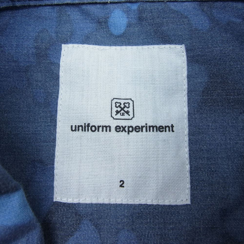 uniform experiment ユニフォームエクスペリメント 14SS UE-140003 カモフラ ボタンダウン シャツ インディゴブルー系 2【中古】