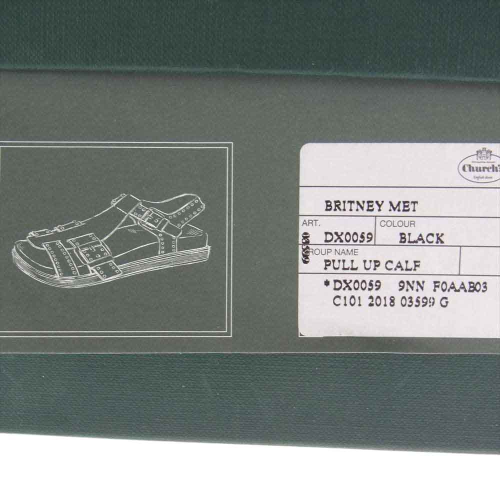 CHURCH'S チャーチ UNITED ARROWS別注 ユナイテッドアローズ BRITNEY MET ブリトニー スタッズ レザー サンダル ブラック系 35【中古】