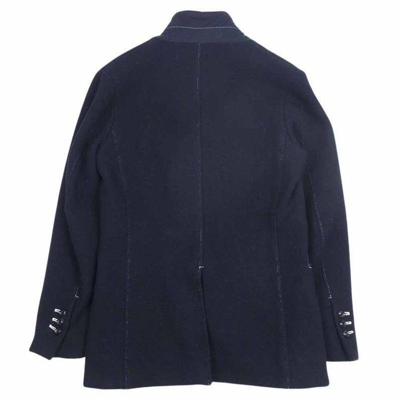 EEL イール E-14160 RATA JACKET ラタ ジャケット マオカラー ウール100％ ネイビー系 XS【中古】