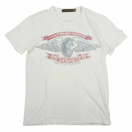ジョンソンモータース PRINT TEE プリント Tシャツ オフホワイト系 XS【中古】