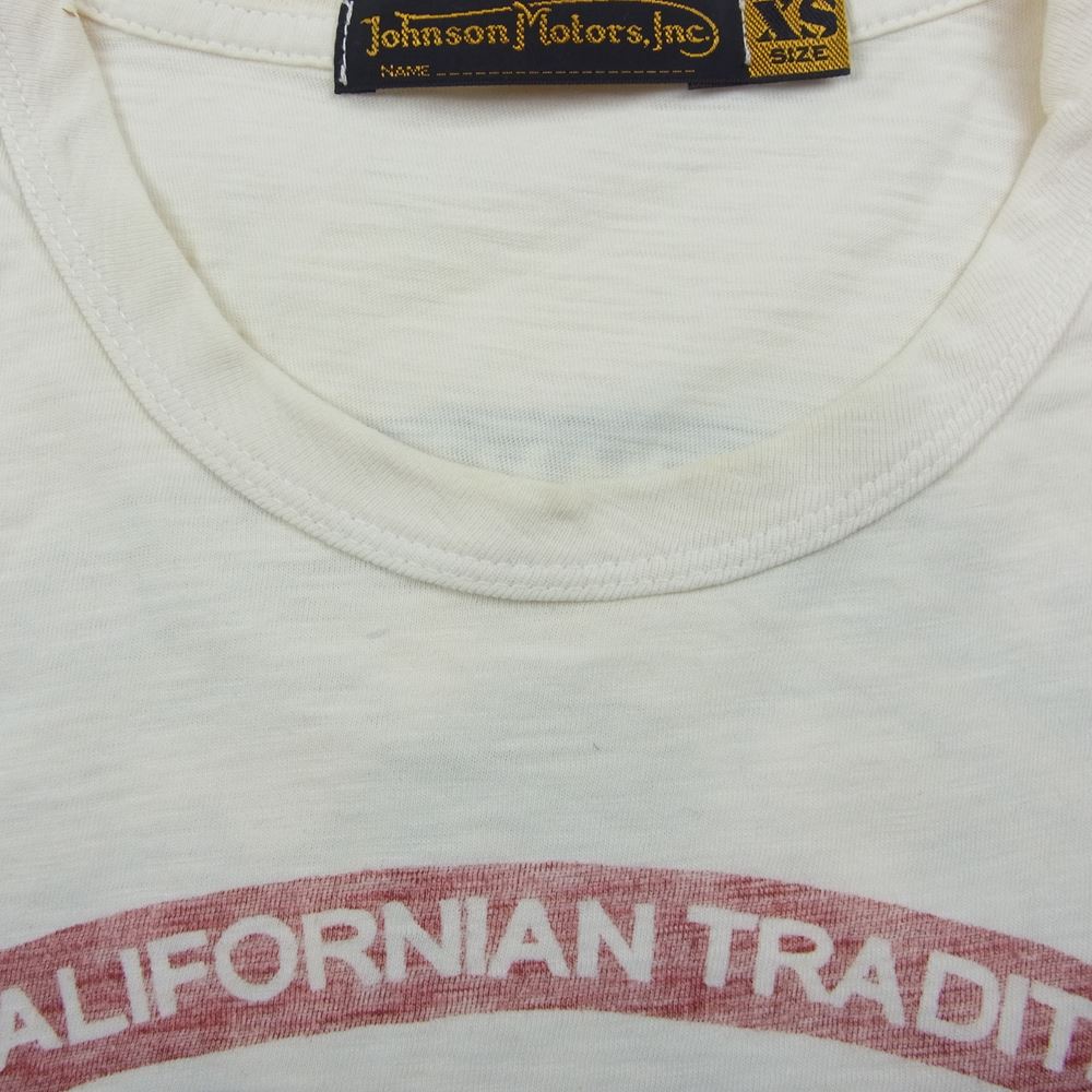 ジョンソンモータース PRINT TEE プリント Tシャツ オフホワイト系 XS【中古】