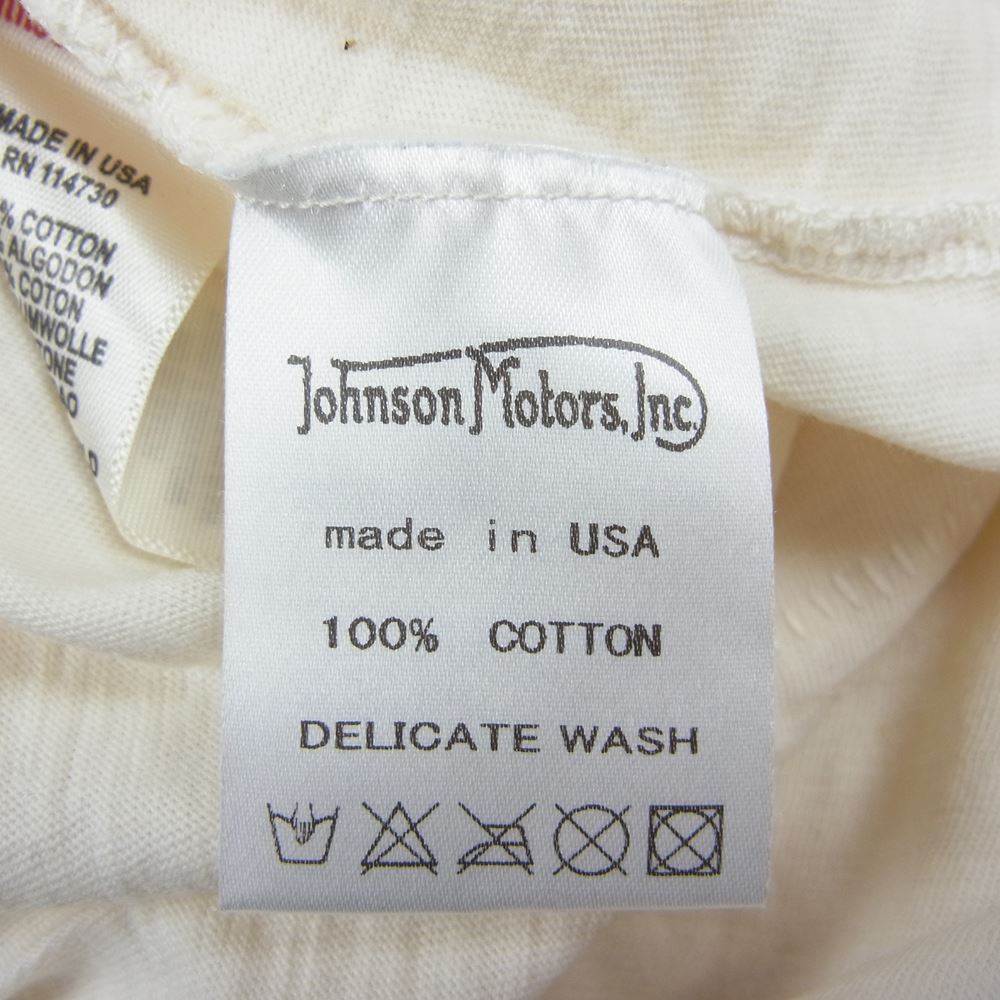 ジョンソンモータース PRINT TEE プリント Tシャツ オフホワイト系 XS【中古】