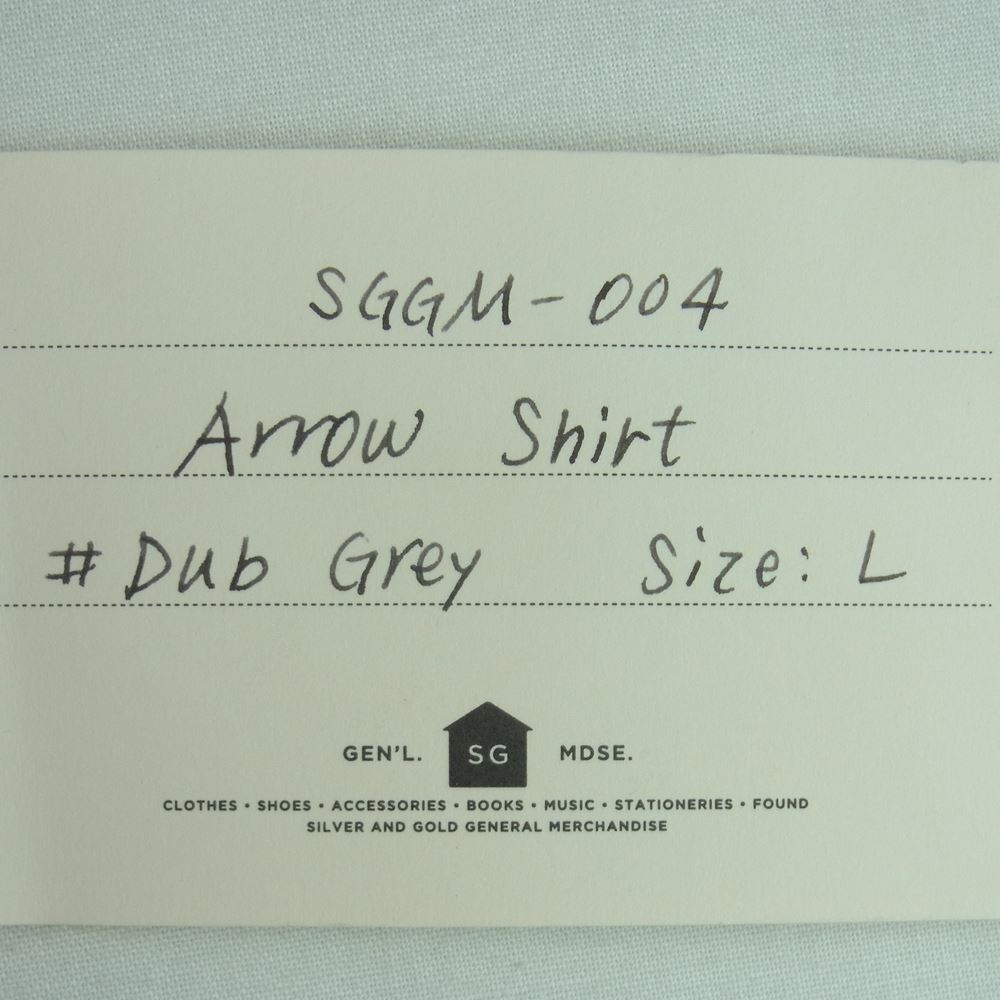 シルバーアンドゴールド THE DAY 別注 YeeHaw 刺繍 Arrow Shirt 缶バッジ付き アロー 長袖 シャツ グレイッシュベージュ系 L【美品】【中古】
