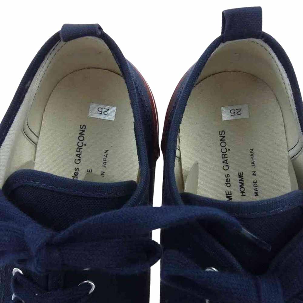 COMME des GARCONS HOMME コムデギャルソンオム キャンバス スニーカー ネイビー ネイビー系 25cm【中古】