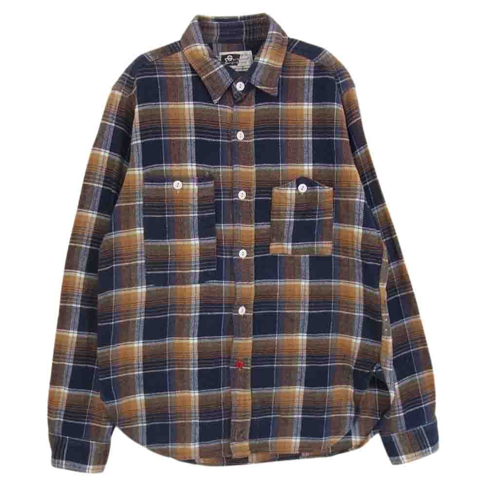 Engineered Garments エンジニアードガーメンツ 長袖 チェック ウール ネル シャツ ネイビー系 S【中古】