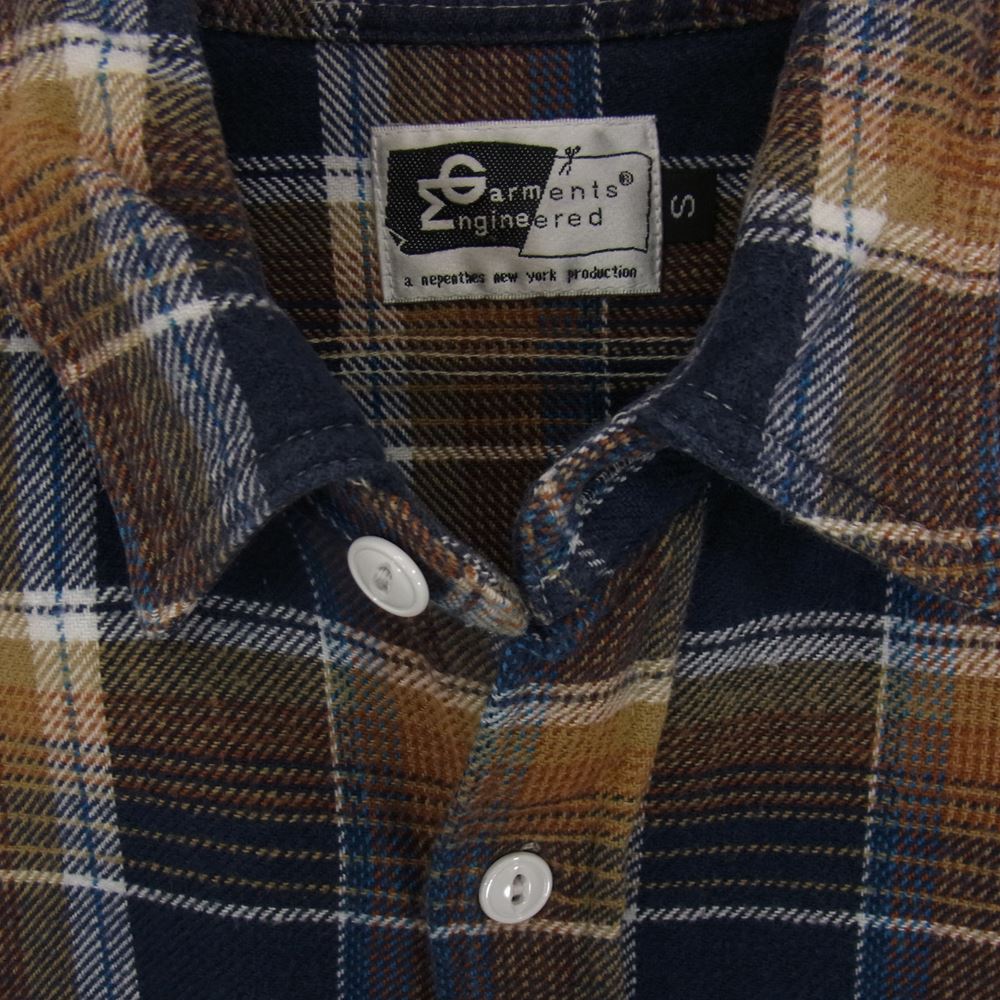 Engineered Garments エンジニアードガーメンツ 長袖 チェック ウール ネル シャツ ネイビー系 S【中古】