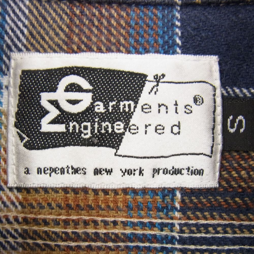 Engineered Garments エンジニアードガーメンツ 長袖 チェック ウール ネル シャツ ネイビー系 S【中古】