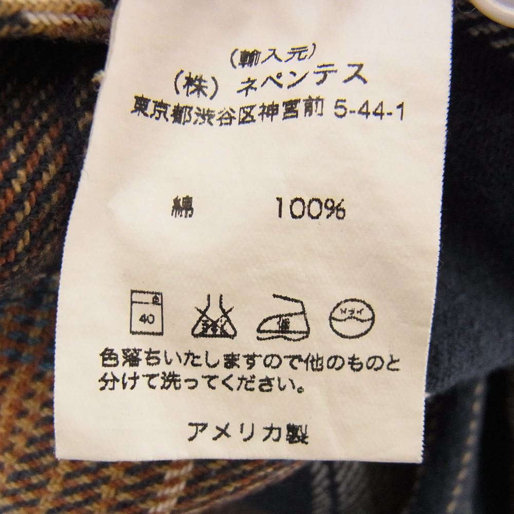 Engineered Garments エンジニアードガーメンツ 長袖 チェック ウール ネル シャツ ネイビー系 S【中古】