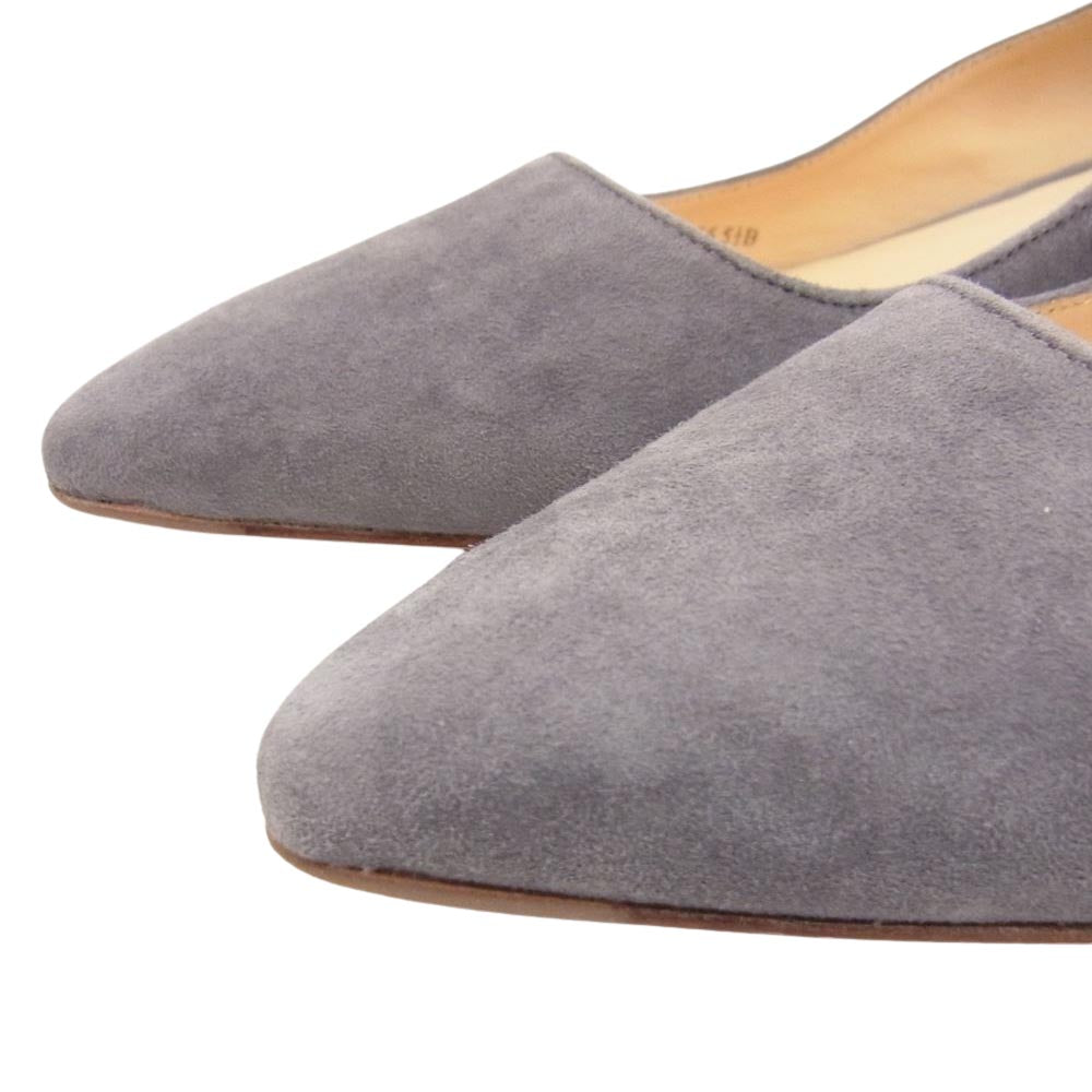 COLE HAAN コールハーン ポインテッドトゥ スエード パンプス  グレー系 5 1/2B【美品】【中古】