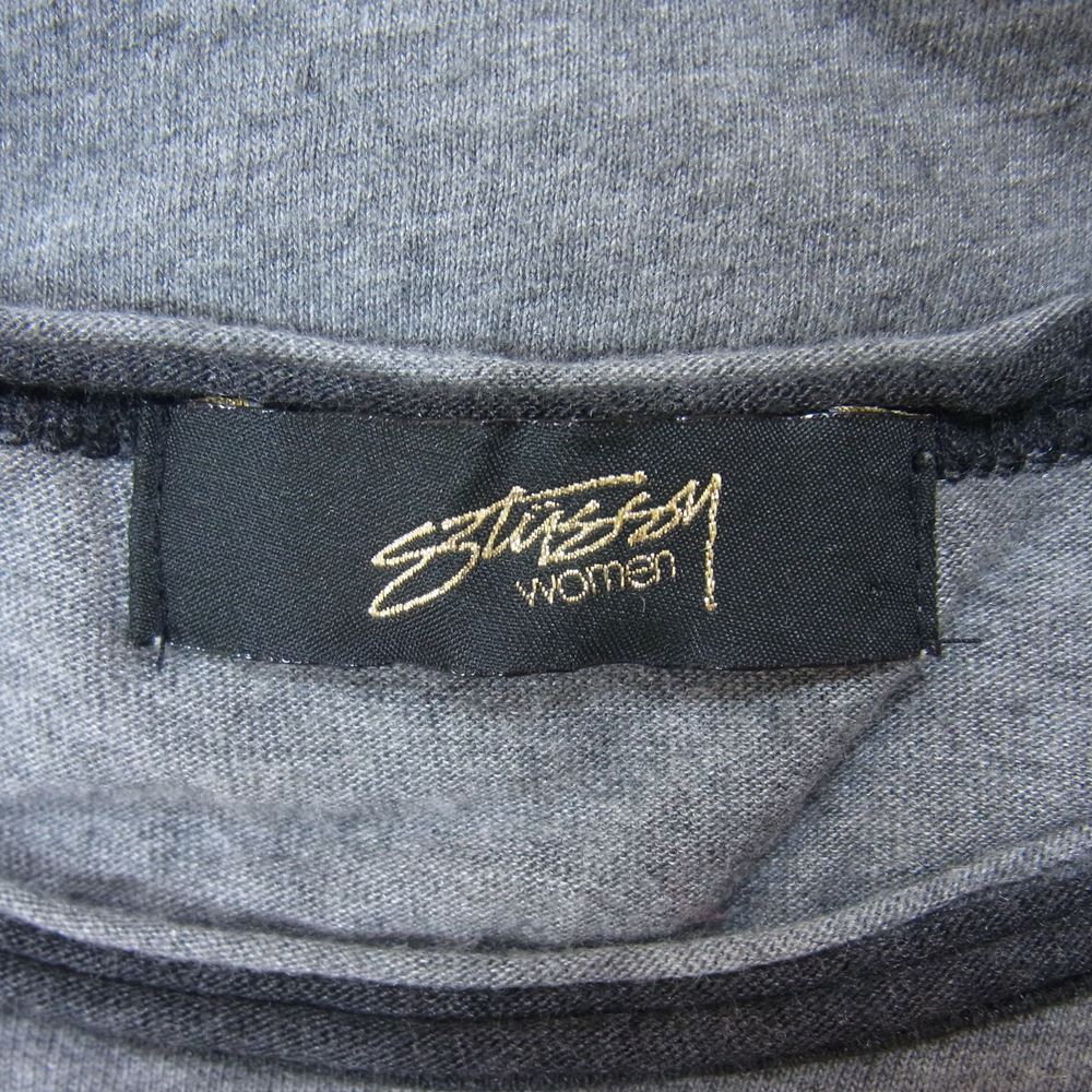 STUSSY ステューシー No4 プリント ラグラン スリーブ カットソー 七分丈 グレー系 S【中古】