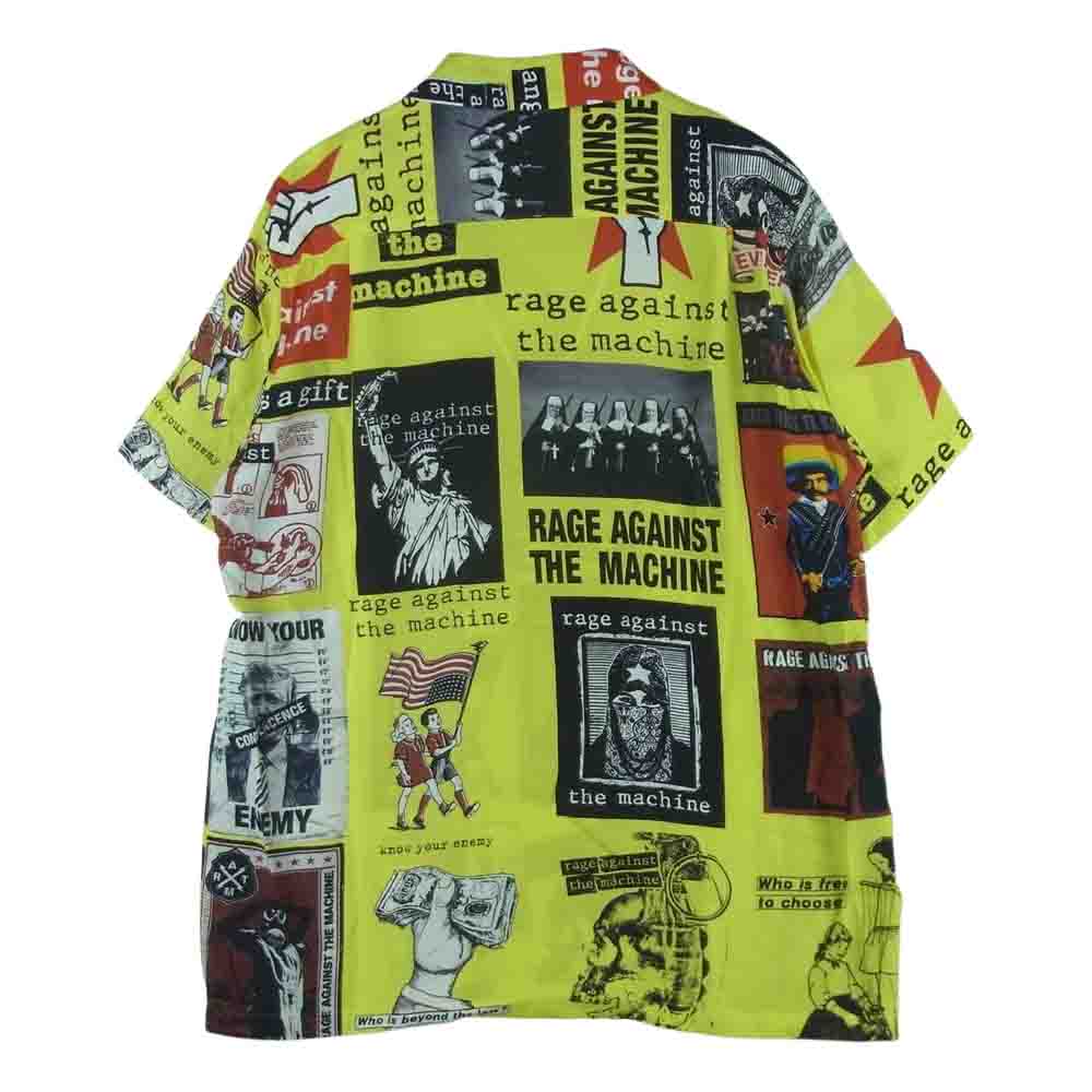WACKO MARIA ワコマリア 20SS RATM-WM-HI01 RAGE AGAINST THE MACHINE S/S HAWAIIAN SHIRT レイジ・アゲインスト・ザ・マシーン ハワイアン アロハ 半袖 シャツ イエロー系 ブラック系 S【美品】【中古】