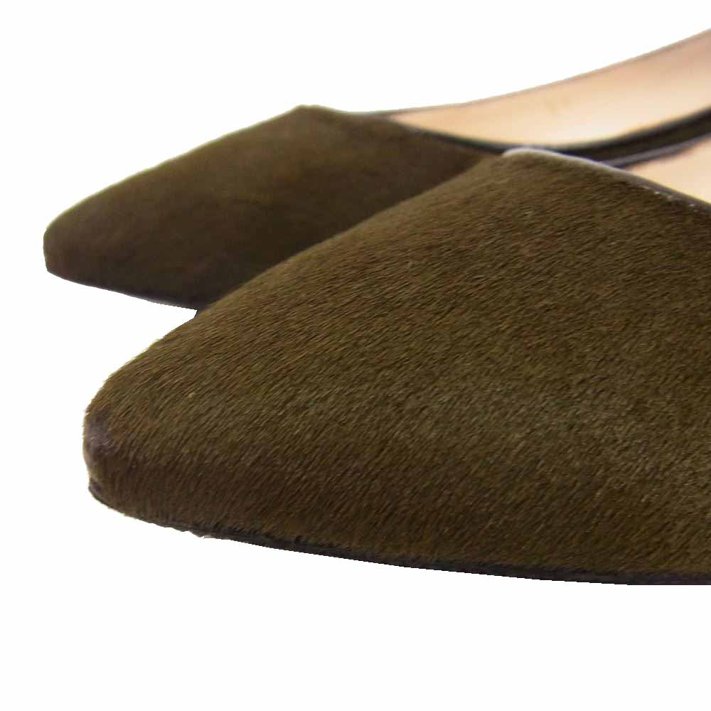 バルダン 56372104-0 9857 フラットポニー ハラコ パンプス シューズ ブラウン系 36 1/2【中古】