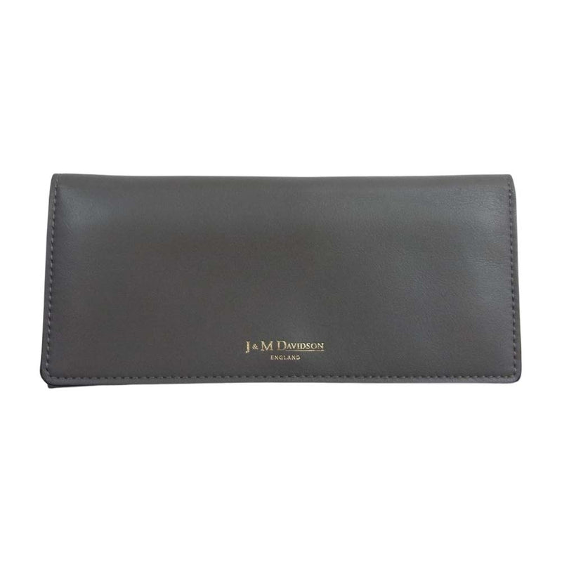 J&M Davidson ジェイアンドエムデヴィッドソン 10170 PLAIN FLAP WALLET プレーン フラップ ウォレット 長財布 グレー系【中古】