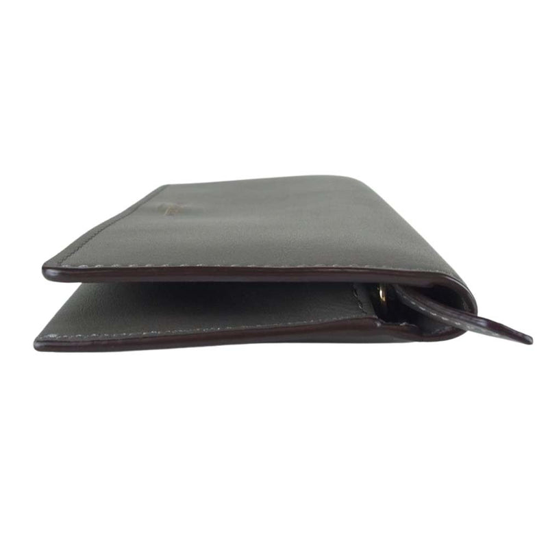 J&M Davidson ジェイアンドエムデヴィッドソン 10170 PLAIN FLAP WALLET プレーン フラップ ウォレット 長財布 グレー系【中古】