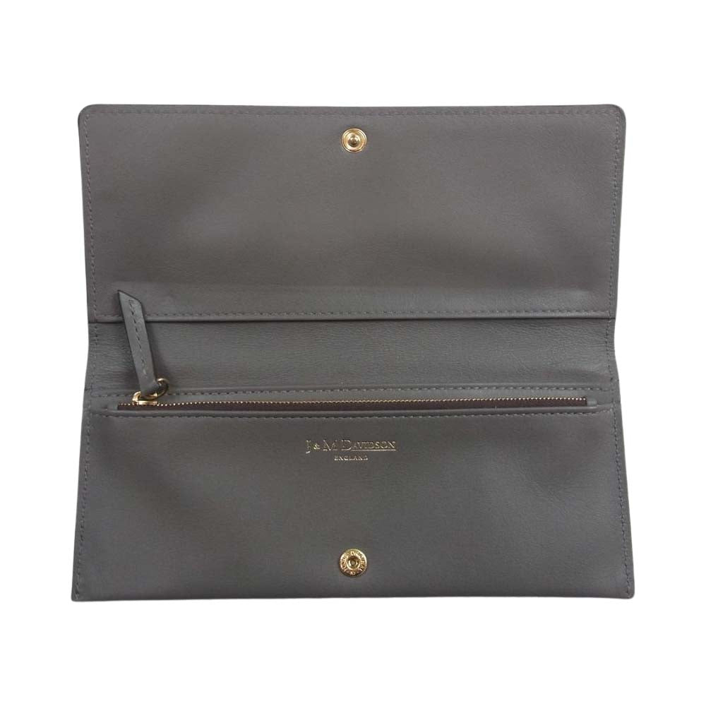 J&M Davidson ジェイアンドエムデヴィッドソン 10170 PLAIN FLAP WALLET プレーン フラップ ウォレット 長財布 グレー系【中古】