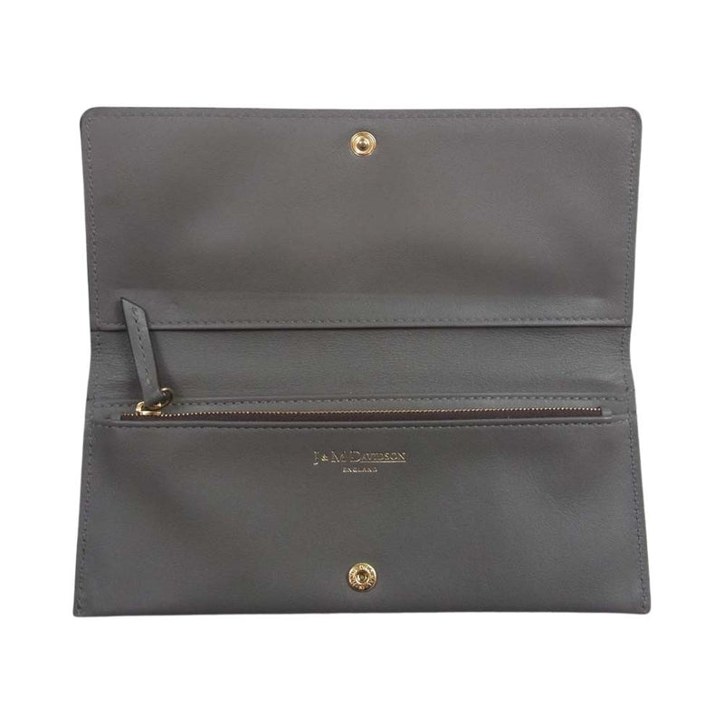 J&M Davidson ジェイアンドエムデヴィッドソン 10170 PLAIN FLAP WALLET プレーン フラップ ウォレット 長財布 グレー系【中古】