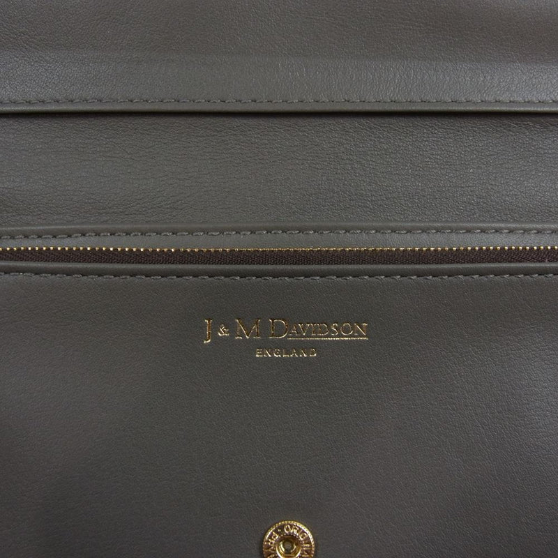 J&M Davidson ジェイアンドエムデヴィッドソン 10170 PLAIN FLAP WALLET プレーン フラップ ウォレット 長財布 グレー系【中古】