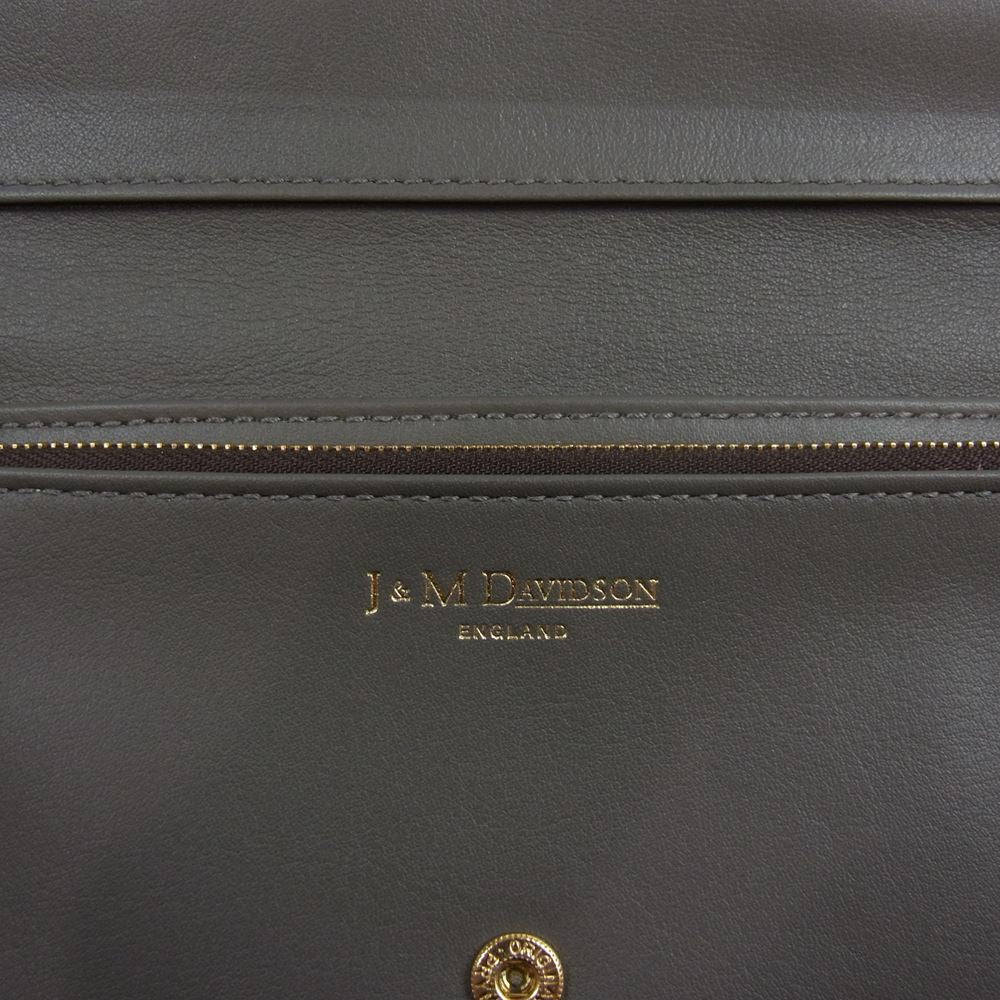 J&M Davidson ジェイアンドエムデヴィッドソン 10170 PLAIN FLAP WALLET プレーン フラップ ウォレット 長財布 グレー系【中古】