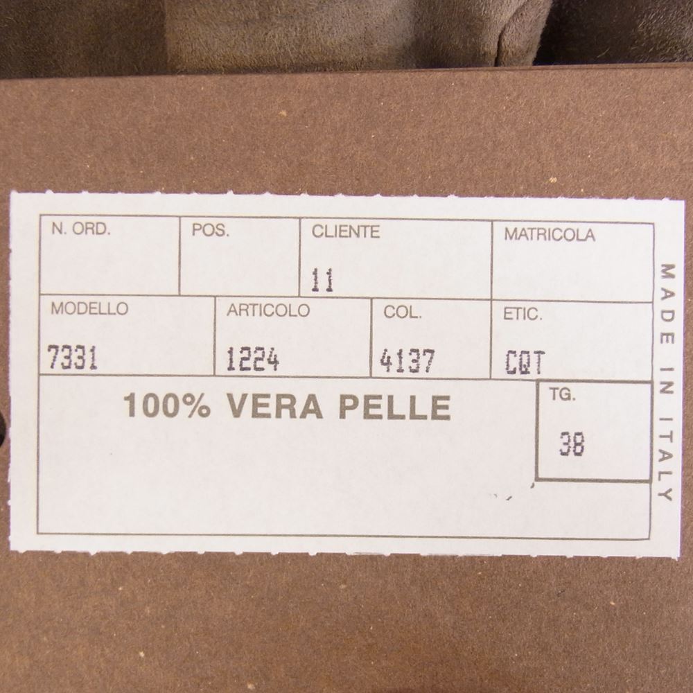 チンクワンタ No.A 7331-1224 ゴート スエ―ド レザー ノーカラー ベルテッド コート ブラウン系 38【中古】