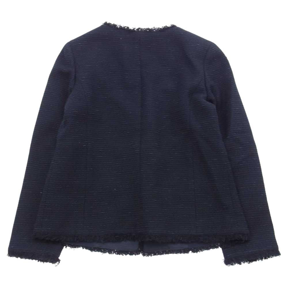MACKINTOSH PHILOSOPHY マッキントッシュフィロソフィー ノーカラー ツイード スカート スーツ セットアップ ダークネイビー系 36、34【中古】