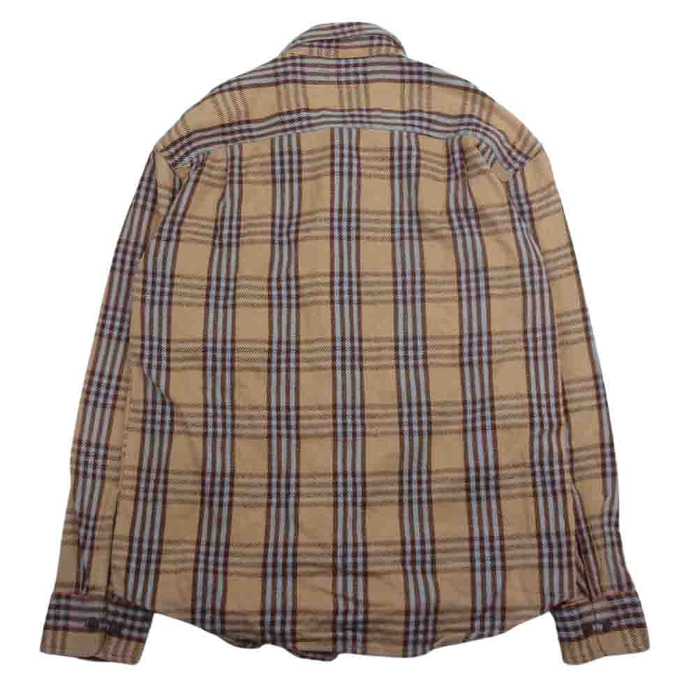 セントジョンズベイ フランネル チェック 長袖 シャツ ベージュ系 M【中古】