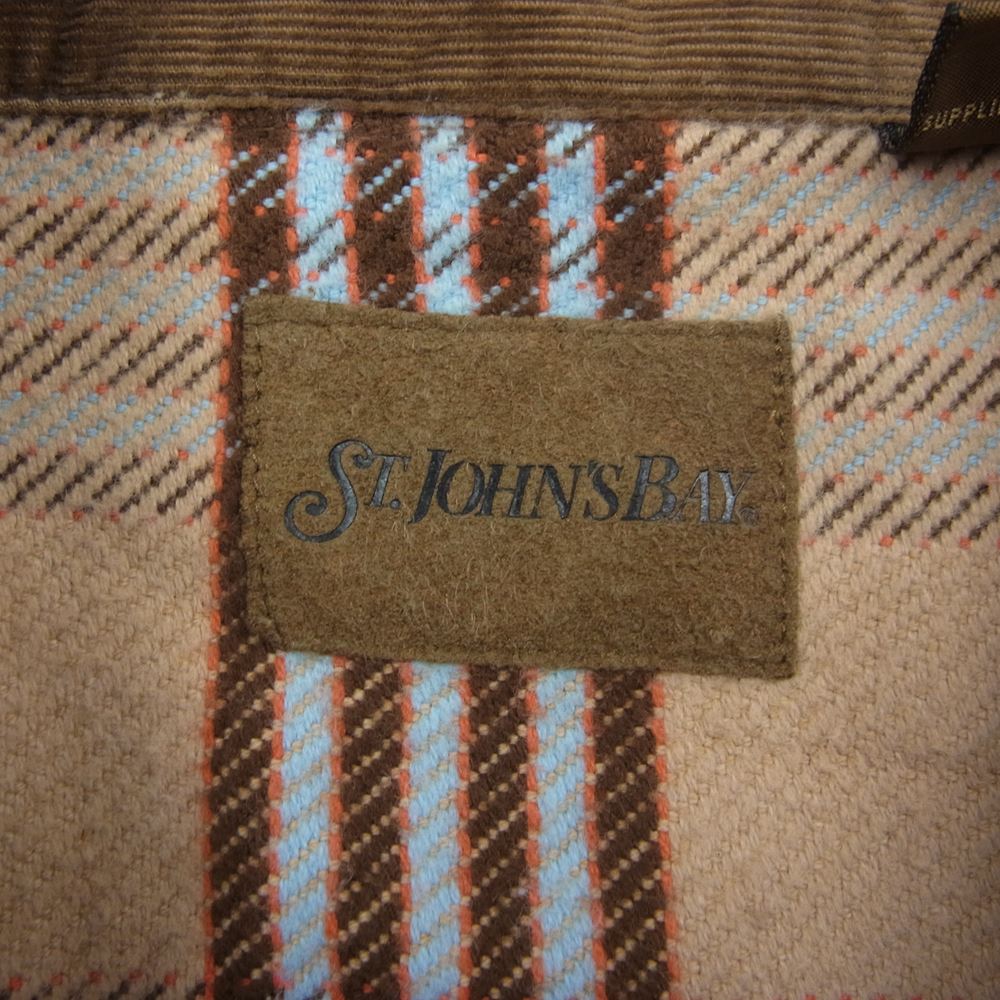 セントジョンズベイ フランネル チェック 長袖 シャツ ベージュ系 M【中古】