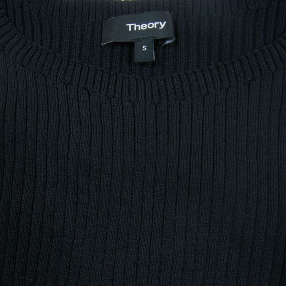 theory セオリー 01-7305730-050-902 ノースリーブ リブニット スリット ワンピース ブラック系 S【中古】