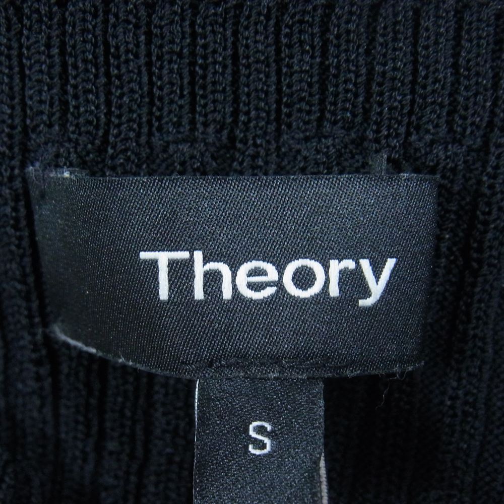 theory セオリー 01-7305730-050-902 ノースリーブ リブニット スリット ワンピース ブラック系 S【中古】