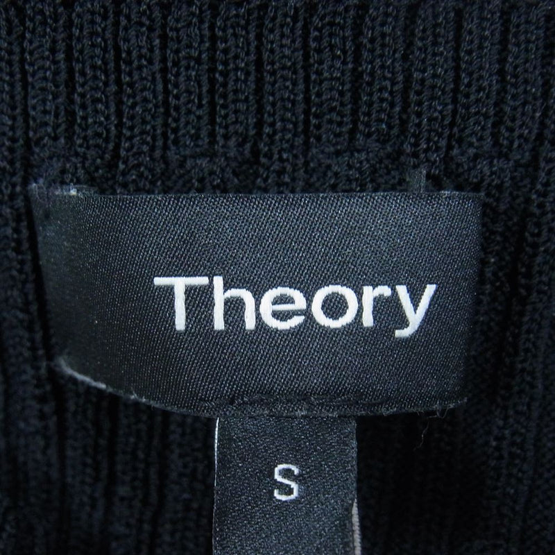 theory セオリー 01-7305730-050-902 ノースリーブ リブニット スリット ワンピース  ブラック系 S【中古】