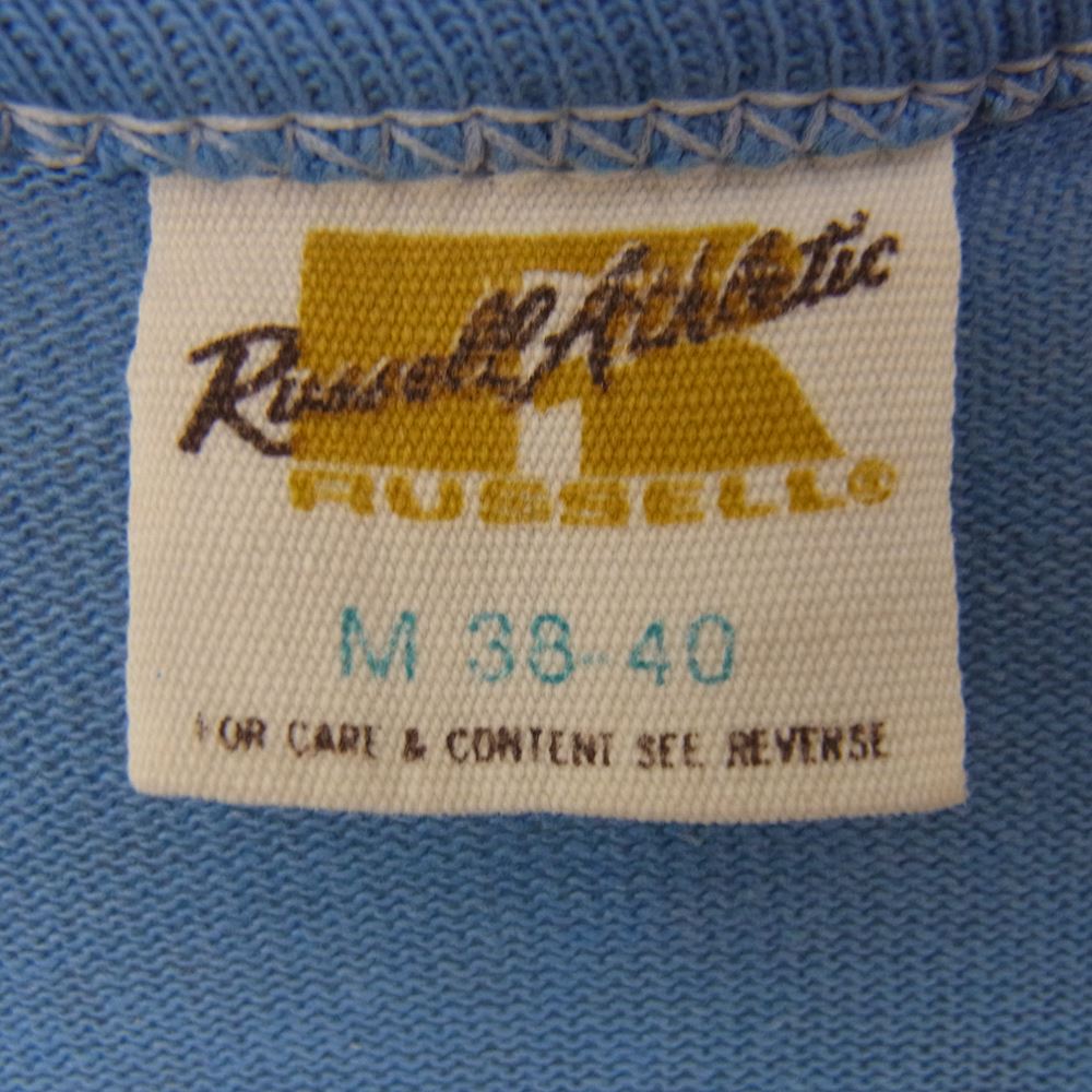 ラッセル ヴィンテージ 70s 80s 金タグ プリント Tシャツ ライトブルー ...